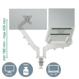 Accesorii birotica Suport pentru monitor Leitz Ergo 2 brate ajustabile extensibile suport pentru laptop gri deschis