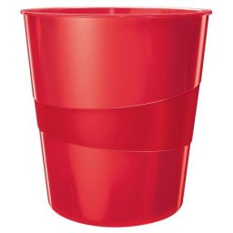 Accesorii birotica Cos hartii Leitz WOW, PS, reciclabil, 15l, rosu