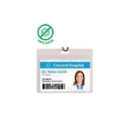 Accesorii birotica Ecuson orizontal 90x65mm antibacterian 10buc/set transparent