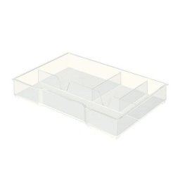 Accesorii birotica Suport accesorii birou dreptunghiular plastic 4 compartimente transparent Leitz Plus