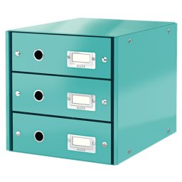 Accesorii birotica Suport documente turcoaz cu 3 sertare carton laminat Leitz