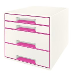 Accesorii birotica Suport documente alb-roz cu 4 sertare Leitz Suport documente alb-roz cu 4 sertare Leitz