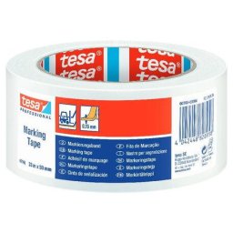 Accesorii birotica Banda adeziva alba PVC 50 mm x 33 m Banda adeziva marcare 50 mm x 33 m alb 60760 Tesa