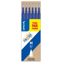 Set 6 rezerve roller Frixion Ball Pilot 0.7 mm culoare albastra