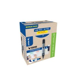 Set markere tablă Pilot V-Board Master Begreen 10 markere + 10 rezerve vârf 2.3 mm negru