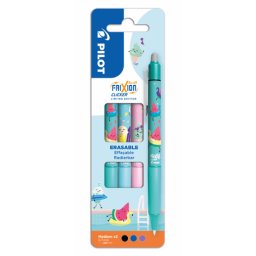 Set 3 Rollere cu cerneala Pilot Frixion Clicker Fancy Pool Party diverse culori 0.7 mm Ediție Limitată