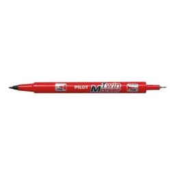 Marker permanent Pilot Twin Begreen diverse culori 0.4 mm varf rotund rosu