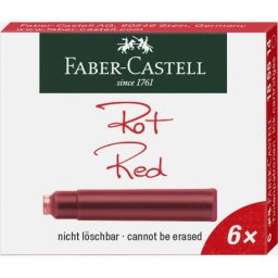 Rezerve stilou mici Faber-Castell cerneala rosie 6 buc/cutie