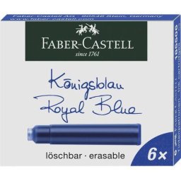 Rezerve stilou mici Faber-Castell cerneala albastra 6 buc/cutie
