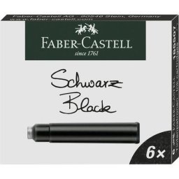 Rezerve stilou mici Faber-Castell cerneala neagra 6 buc/cutie