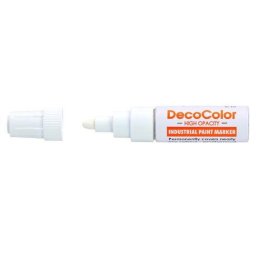 Marker cu vopsea Uchida 935 jumbo industrial varf rotund 6 mm alb
