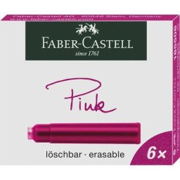 Rezerve stilou mici Faber-Castell cerneala roz 6 buc/cutie