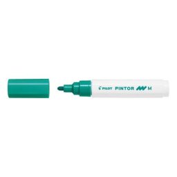 Marker cu vopsea Pilot Pintor M diverse culori 1.4 mm varf rotund verde