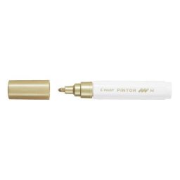 Marker cu vopsea Pilot Pintor Metalic M culori metalizate 1.4 mm varf rotund auriu