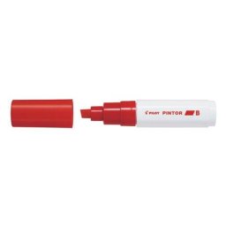 Marker cu vopsea Pilot Pintor B diverse culori 8 mm varf tesit rosu