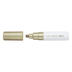 Marker cu vopsea Pilot Pintor Metalic B culori metalizate 8 mm varf tesit auriu