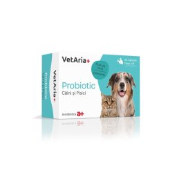 VetAria+ Probiotic Caini si Pisici 30 capsule Twist-off