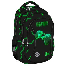 Ghiozdan Scolar Copii St.Right BP26 Green Level, 3 Compartimente, Ergonomic, 20L, 39x27x17 cm