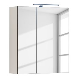 Cleek dulap baie oglinda LED, 60x70x23 cm, 2 usi, 2 rafturi, PAL acoperit, iluminat integrat, casmir - Verificat A · Re-Bloom