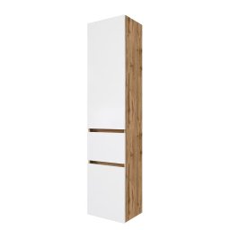 Verciano dulap suspendat baie, 40x64x20 cm, 1 usa, 2 rafturi, MDF alb mat, PAL stejar Wotan - Verificat A · Re-Bloom