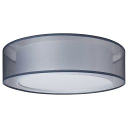 Chloe plafoniera 3 lumini LED, 50x50x16 cm, 24W 2880lm 3000K, cadru fier nichelat, abajur textil, gri/argintiu - Verificat A · Re-Bloom