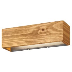 Brad II aplica perete LED 37x11x11 cm, 1800lm 3000K 30000h, cadru aluminiu mat, lemn uleiat, dimabila, argintiu/maro - Verificat A · Re-Bloom