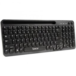 Tastatura wireless low profile keycap/ suport telefon Negru, Spacer SPKB-WS-04