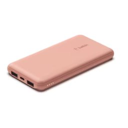 Acumulator Extern Belkin BOOST CHARGE 10000mA USB-C 15W Dual USB-A 15cm Roz