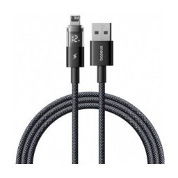Cablu Date si Incarcare Baseus USB-A - Lightning Display 2 12W 2m Negru
