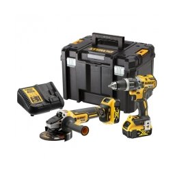 DeWalt - DCK2080P2T - Masina de gaurit si insurubat cu percutie, 70 Nm, motor fara perii + Polizor unghiular, 125 mm, 2 acumulatori, Li-Ion, 18 V, 5 Ah, valiza speciala