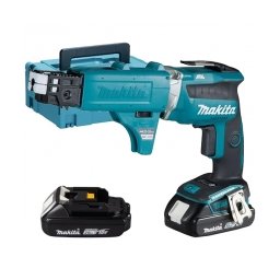 Makita - DFS452AJX2 - Masina de insurubat cu 2 acumulatori, Li-Ion, 18 V, 2 Ah, - Nm, motor fara perii, turatie reglabila, valiza speciala