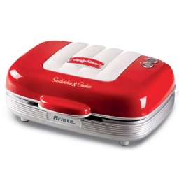 Aparat 3in1 pentru preparare gogosi, briose si sandvisuri Ariete PARTY TIME 1972/00, 700W, 3 placi detasabile, Rosu