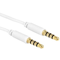 Accesorii Audio Hi-Fi Cablu stereo jack 3.5mm 4 pini Alb T-T 0.5m