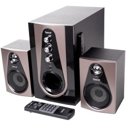 2.1, RMS: 30W (2 x 5W + 20W), bluetooth, subwoofer lemn MDF, FM/USB/SD/RCA