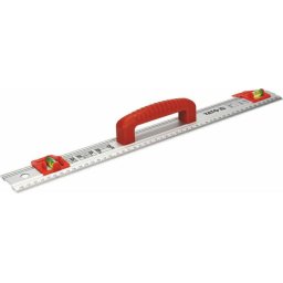 Rigla cu nivela YT-70715, Aluminiu, 1000 x 60 mm, Rosu/Argintiu
