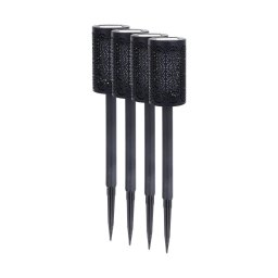 Set 4 buc. lămpi solare LED DECOR, 1,2 V, 150 mAh, 3000 K, 39 cm, IP44, negru