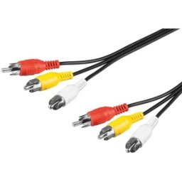 Cablu Audio Video 3 x RCA Tata - 3 x RCA Tata, Negru 1.5m Goobay