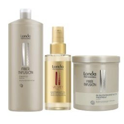 Set Promo Fiber Infusion, Sampon 1000 ml, Tratament 750 ml, Ulei Par Care Velvet Oil 100 ml