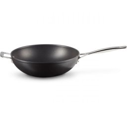Tigaie wok Le Creuset, D30cm, V4.70L, H11.50cm, Aluminiu eloxat, Invelis antiaderent Toughened 4X, Pentru orice suprafata, Manere fixe nituite, DW Safe