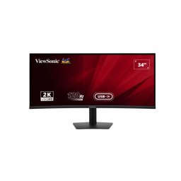 Monitor IPS LED ViewSonic 34" VA3420C, UWQHD (3440 x 1440), HDMI, DisplayPort, Ecran curbat, Boxe, 120 Hz, 1 ms, Negru