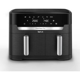 Friteuza cu aer cald Tefal Dual Easy Fry XXL EY9428E0, 2700 W, capacitate 11 L, 7 programe automate, vase detasabile antiaderente, display LCD, temperatura reglabila 40-200°C, negru