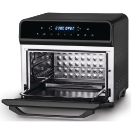 Friteuza cu aer cald Zelmer ZAF9230 Maxi, 1800 W, 25 l, 8 programe presetate, control digital al temperaturii intre 80 si 230 grade si programelor, usa cu sticla si iluminare interioara, negru