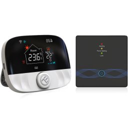 Termostat de ambient smart pentru centrala Tellur Smart, TSH02, Wi-Fi, ecran LCD, Negru