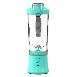 Blender cu pahar, fara fir, Sponge, 0.6 L, 4000 mAh, Turcoaz