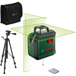 Nivela cu laser Bosch AdvancedLevel 360 Set 0603663BZ1, proiecteaza o linie orizontala la 360° si 2 linii verticale si punct de verticala, cu autonivelare, domeniu masurare 24 m, precizie 0.4 mm/m, interval lucru +/- 4 grade, 1/4" filet stativ,Multicolor