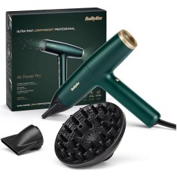 Uscator de par BaByliss Air Power Pro D6555DE, 1700 W, 3 trepte viteza, 4 trepte temperatura, Verde