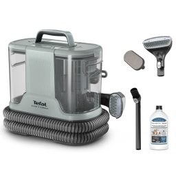 Aspirator cu spalare portabil, Tefal IZ3020F0 Clean it Compact, 3in1, indepartare rapida a petelor, murdariei si lichidelor varsate de pe materiale textile, capacitate 1.4l, Verde pal