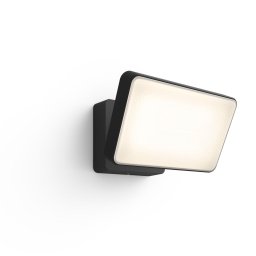 Proiector LED inteligent pentru exterior Philips Hue Welcome, 2600 lm, lumina alba calda (2700K), IP44, clasa energetica E, Negru