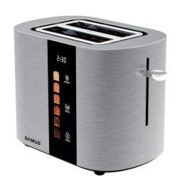 Prajitor de paine Samus Gourmet, 800 W, Capacitate 2 felii, Latime fante 38 mm, Touch Control, Afisaj digital, Argintiu