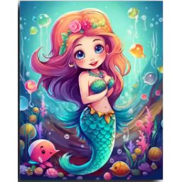 Tablou GM993 Goblen Diamante Patrate, cu rama, 20 x 30 cm, Sirena